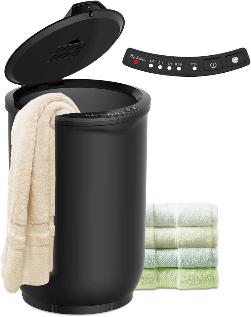 Trydow Ultra Large Capacity Towel Warmer Bucket, Rapid Heating with Timer, One-Button Control, Safety Lock, Perfect for Home and Spa, Black - Image 1